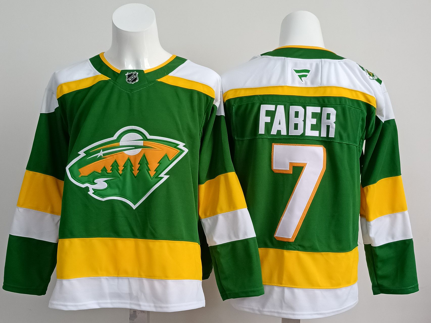 Men Minnesota Wild #7 Faber Green white 2025 Fanatics Home Premium NHL Jersey style 1